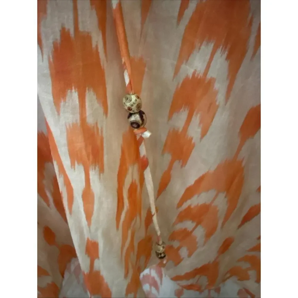BAZAR DELUXE Kaftan NWT Size 48 Tan Orange Beach Cover - Picture 5 of 10